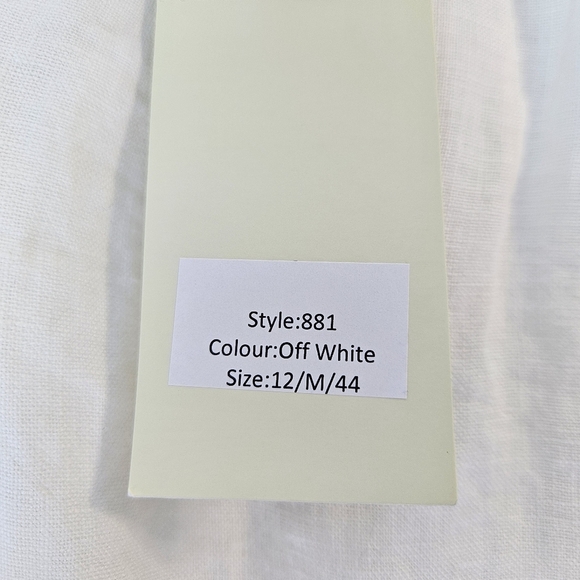 Terzo Millennio White Linen Ruffled Peplum Lightweight Blouse Made In Italy M - Picture 6 of 10